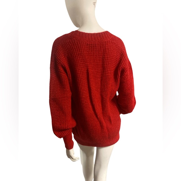 Scotch & Soda Red Deep  V-Neck Sweater - Picture 4 of 9